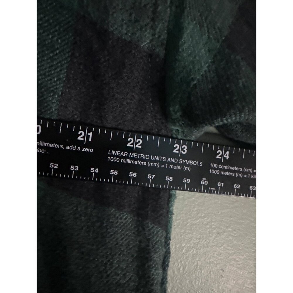 American Eagle Size L Plaid Button Down Blouse Ruffle Hem Boho Retro Y2K Vintage - Picture 8 of 8